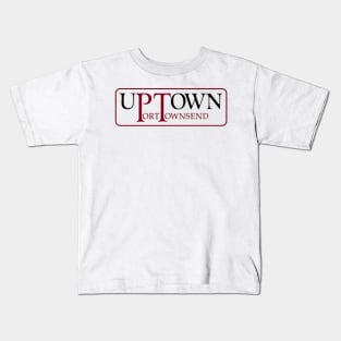 Uptown Port Townsend on back Kids T-Shirt